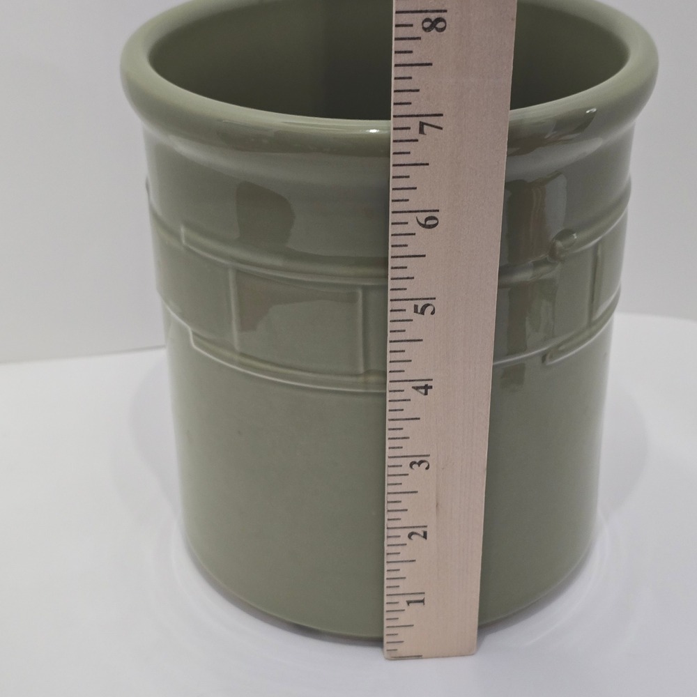 Longaberger Pottery Woven Traditions Sage 2 Quart Utensil Crock - Picture 4 of 4